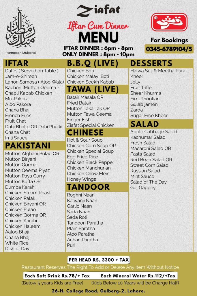 Top Iftar Buffets In Lahore You Must Try Bepsych